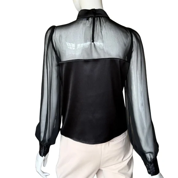 Generation Love Agnes Silk-blend Illusion Blouse Size Medium NWT - Picture 3 of 6